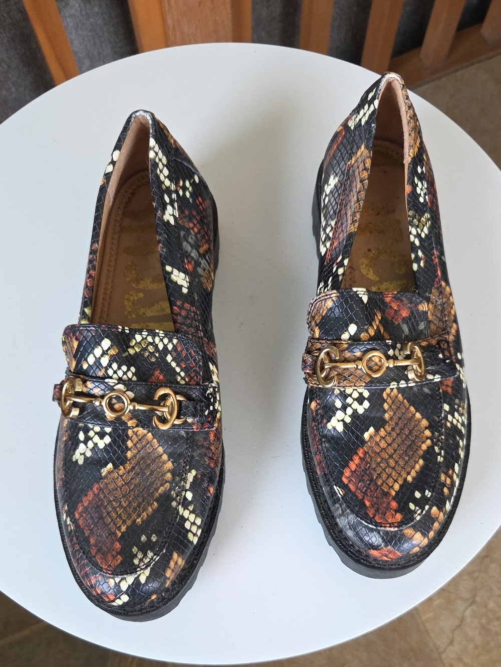 Circus by Sam Edelman Deana Snake-Print Loafers 9.5